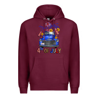 Burgundy western fourth of july truck Premium Hoodie - FaDigitalArtStudio