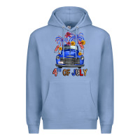 Colony Blue western fourth of july truck Premium Hoodie - FaDigitalArtStudio