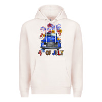Pale Pink western fourth of july truck Premium Hoodie - FaDigitalArtStudio