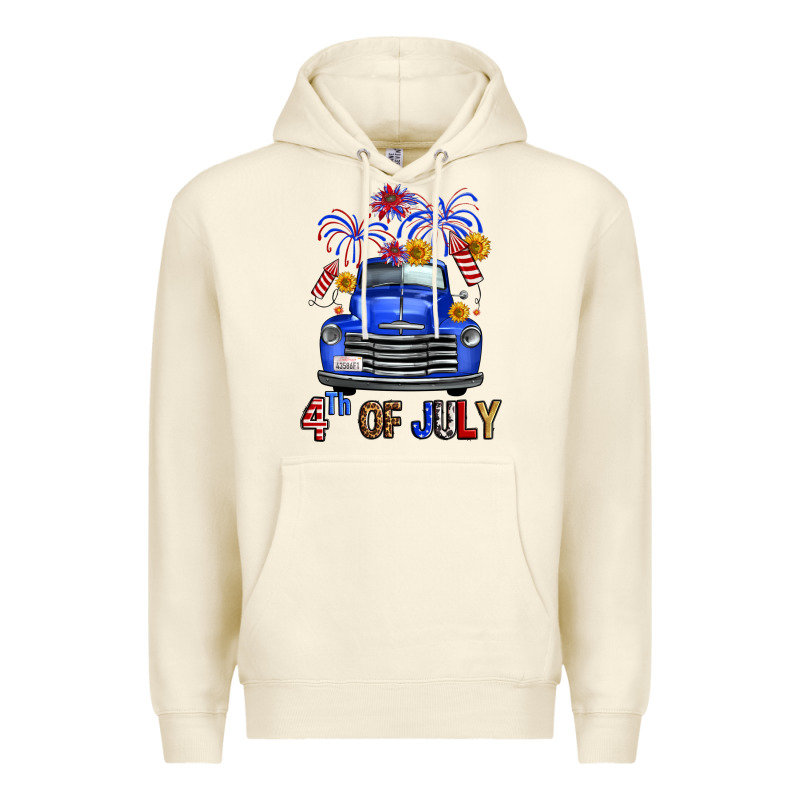 Western Fourth Of July Truck Premium Hoodie by FaDigitalArtStudio | Teevron