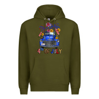 Army Green western fourth of july truck Premium Hoodie - FaDigitalArtStudio