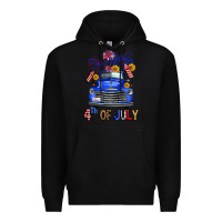 Black western fourth of july truck Premium Hoodie - FaDigitalArtStudio