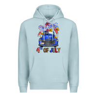 Blue Mist western fourth of july truck Premium Hoodie - FaDigitalArtStudio