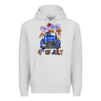 Dove Grey western fourth of july truck Premium Hoodie - FaDigitalArtStudio