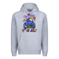 Heather Grey western fourth of july truck Premium Hoodie - FaDigitalArtStudio
