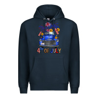 Navy western fourth of july truck Premium Hoodie - FaDigitalArtStudio