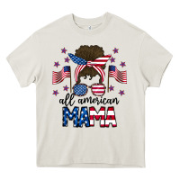 Cream All American Mama Messy Buny Heavy Core Tee - CowhideDigitalArt