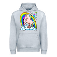 Heather Grey cute unicorn with rainbow Urban Hoodie - FaDigitalArtStudio