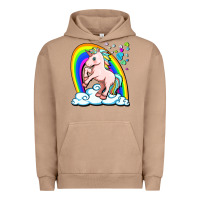 Pigment Burro cute unicorn with rainbow Urban Hoodie - FaDigitalArtStudio