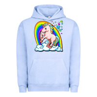 Pigment Grape Ice cute unicorn with rainbow Urban Hoodie - FaDigitalArtStudio