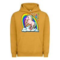 Pigment Peanut Butter cute unicorn with rainbow Urban Hoodie - FaDigitalArtStudio