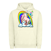 Pigment Pistachio cute unicorn with rainbow Urban Hoodie - FaDigitalArtStudio