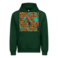 Forest Green macaw parrot seamless pattern Urban Hoodie - HRA Design Shop
