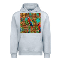 Heather Grey macaw parrot seamless pattern Urban Hoodie - HRA Design Shop