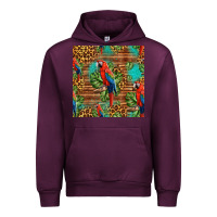 Mauve Wine macaw parrot seamless pattern Urban Hoodie - HRA Design Shop