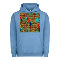 Pigment Pebble Blue macaw parrot seamless pattern Urban Hoodie - HRA Design Shop