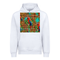 White macaw parrot seamless pattern Urban Hoodie - HRA Design Shop
