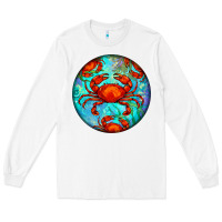 White crab Long Sleeve Tee - BarkalooDesign