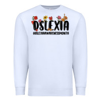 White dslexia awareness month Premium Sweatshirt - MaliasSmallBusiness