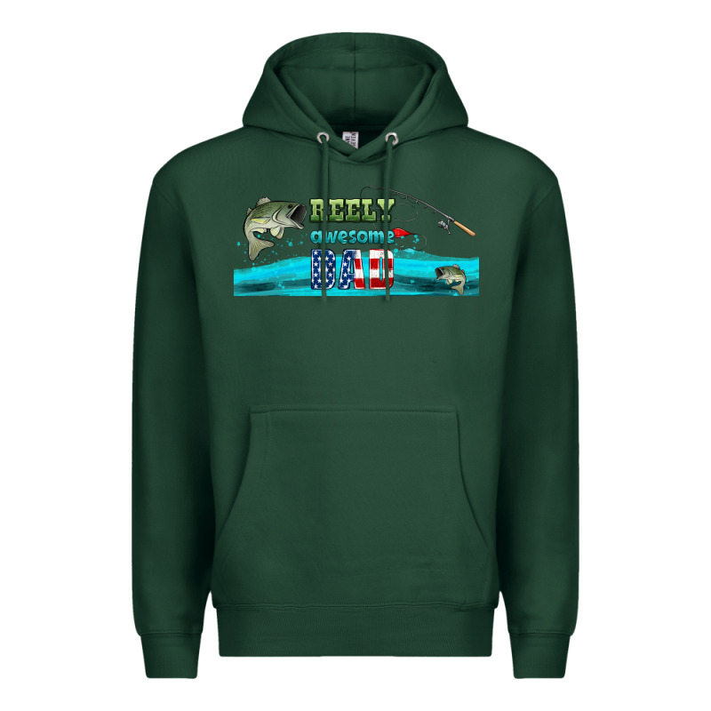 Reely Awesome Dad  Libbey Glass Premium Hoodie by HRA Design Shop | Teevron