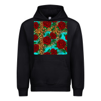 Black leopard roses seamless pattern Urban Hoodie - HRA Design Shop
