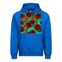 Cobalt leopard roses seamless pattern Urban Hoodie - HRA Design Shop