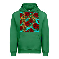 Emerald leopard roses seamless pattern Urban Hoodie - HRA Design Shop