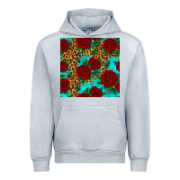 Heather Grey leopard roses seamless pattern Urban Hoodie - HRA Design Shop