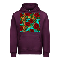 Mauve Wine leopard roses seamless pattern Urban Hoodie - HRA Design Shop