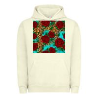 Pigment Pistachio leopard roses seamless pattern Urban Hoodie - HRA Design Shop
