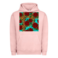 Pigment Salmon leopard roses seamless pattern Urban Hoodie - HRA Design Shop
