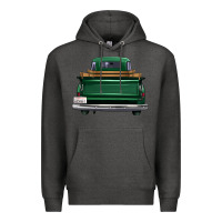 Charcoal Heather western green truck back view Premium Hoodie - FaDigitalArtStudio
