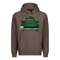 Coffee western green truck back view Premium Hoodie - FaDigitalArtStudio