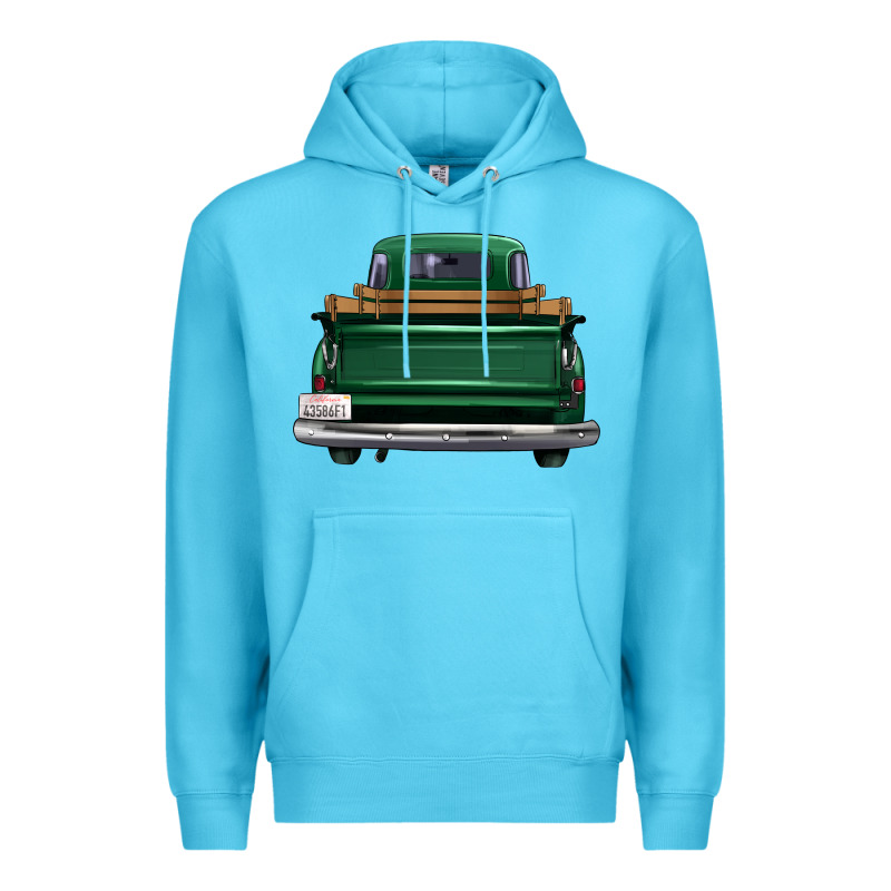 Western Green Truck Back View Premium Hoodie by FaDigitalArtStudio | Teevron