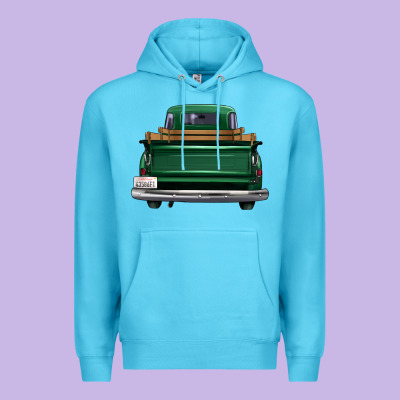 Western Green Truck Back View Premium Hoodie Designed By Fadigitalartstudio