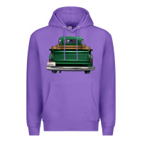 Purple western green truck back view Premium Hoodie - FaDigitalArtStudio