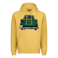 Antique Gold western green truck back view Premium Hoodie - FaDigitalArtStudio