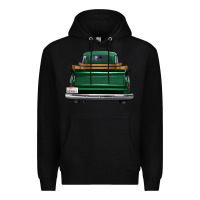 Black western green truck back view Premium Hoodie - FaDigitalArtStudio