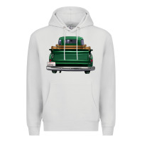 Dove Grey western green truck back view Premium Hoodie - FaDigitalArtStudio