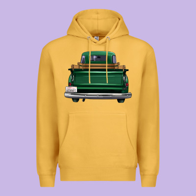 Western Green Truck Back View Premium Hoodie Designed By Fadigitalartstudio