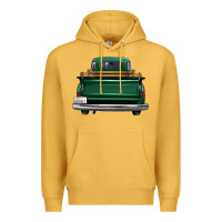Mustard western green truck back view Premium Hoodie - FaDigitalArtStudio