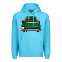 Ocean Blue western green truck back view Premium Hoodie - FaDigitalArtStudio