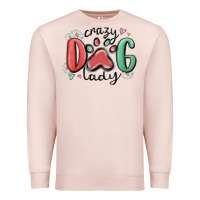 Pale Pink crazy dog lady Premium Sweatshirt - MaliasSmallBusiness