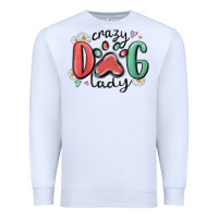 White crazy dog lady Premium Sweatshirt - MaliasSmallBusiness