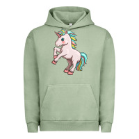 Pigment Oil Green cute unicorn Urban Hoodie - FaDigitalArtStudio