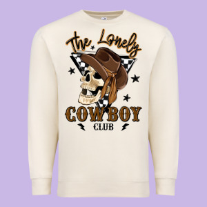 The Lonely Cowboy Club Premium Sweatshirt Designed By Maliassmallbusiness