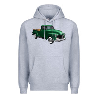 Heather Grey western green truck right 34 view 1 Premium Hoodie - FaDigitalArtStudio