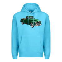 Ocean Blue western green truck right 34 view 1 Premium Hoodie - FaDigitalArtStudio