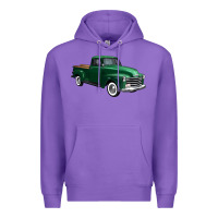 Purple western green truck right 34 view 1 Premium Hoodie - FaDigitalArtStudio