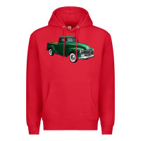 Red western green truck right 34 view 1 Premium Hoodie - FaDigitalArtStudio